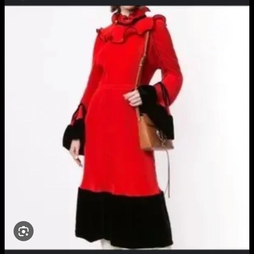 Tory Burch NWT Red Pleated Ruffle Dress Size 10 $998 MSRP
